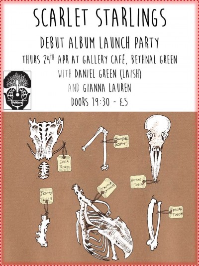 Scarlet Starlings debut album launch poster